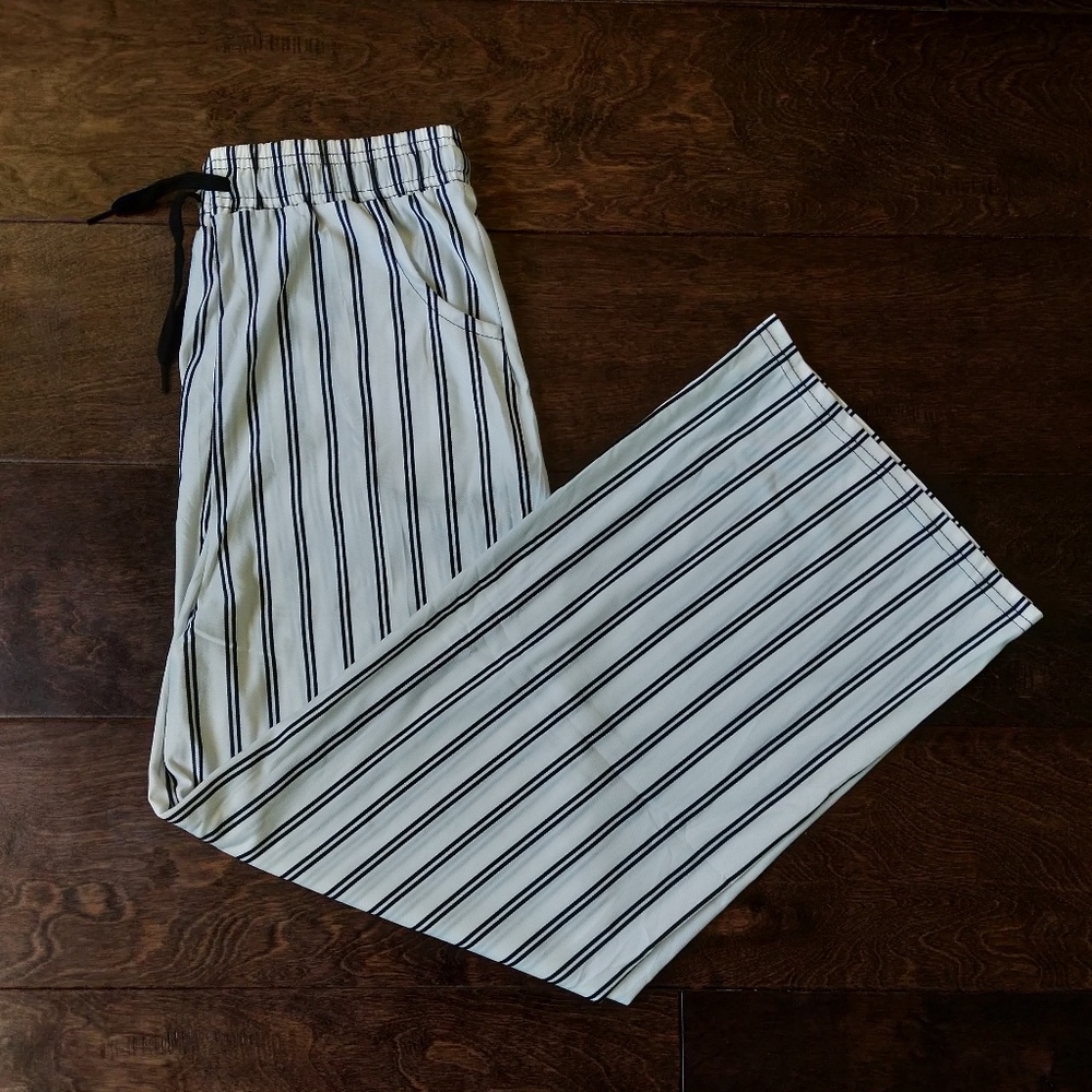 Black And White Striped Palazzo Pants